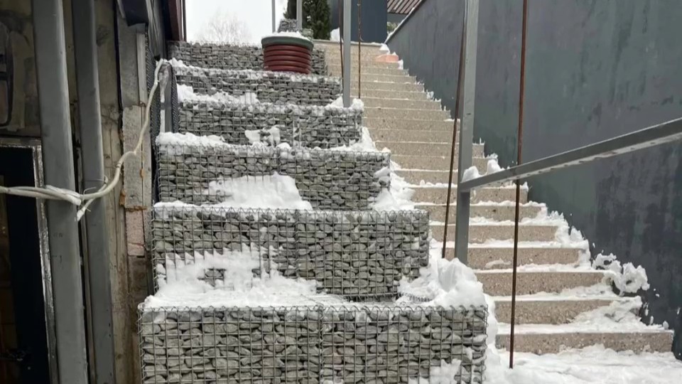 Сооружение из сварных габионов
